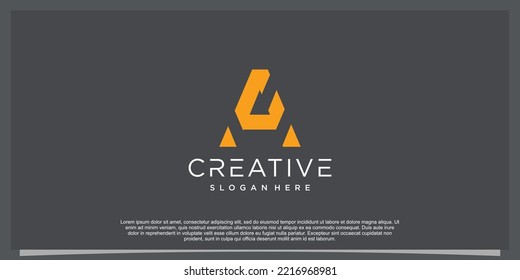 Logo de la letra A con concepto creativo abstracto Vector Premium