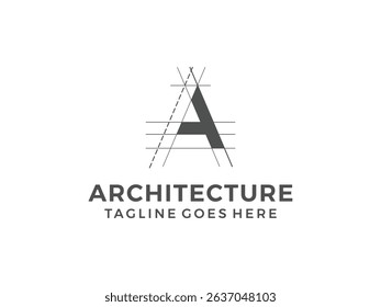 letter A logo, creative architecture design, vector illustration, isolated on transparent background 