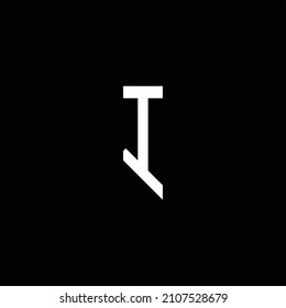 I letter logo creative design on black color background