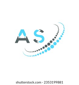 Diseño creativo del logo de la carta AS. Como diseño único.
