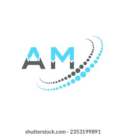AM letter logo creative design. AM unique design.
