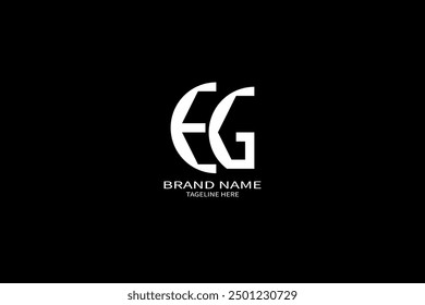 EG letter logo creative design. EG unique design. EG letter logo design on black background.