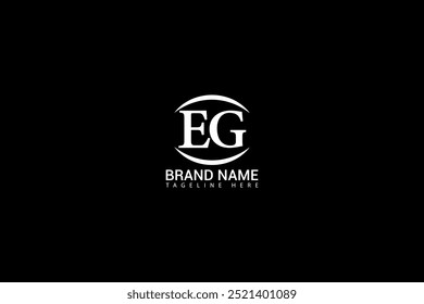 EG letter logo creative design. EG unique design. EG letter logo design on black background.