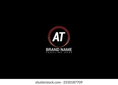 AT letter logo creative design. AT unique design. AT creative initials letter logo concept. AT letter logo design on black background.