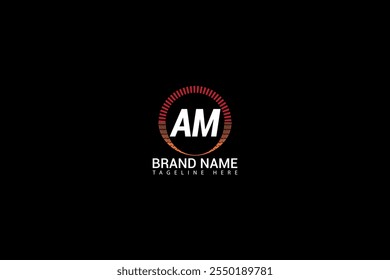 AM letter logo creative design. AM unique design. AM creative initials letter logo concept. AM letter logo design on black background.