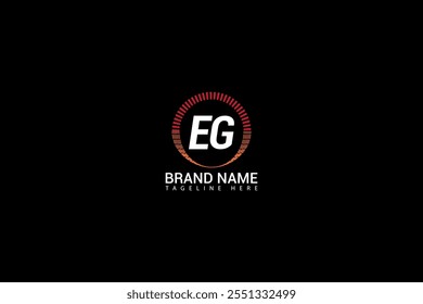EG letter logo creative design. EG unique design. EG letter logo design on black background.