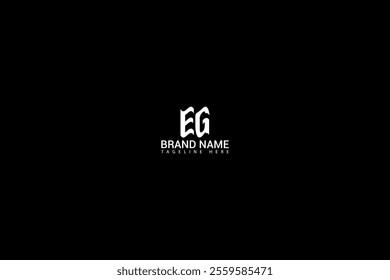 EG letter logo creative design. EG unique design. EG letter logo design on black background.