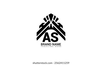 AS letter logo creative design. AS unique design. AS creative initials letter logo concept. AS letter logo design on black background.