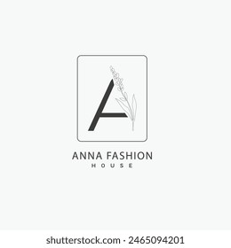 Un logotipo de la letra con un concepto floral creativo para el Vector premium de los bienes raíces de la belleza del negocio de la compañía