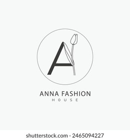 Un logotipo de la letra con un concepto floral creativo para el Vector premium de los bienes raíces de la belleza del negocio de la compañía