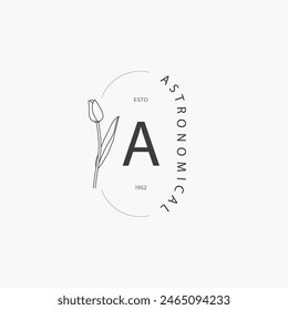 Un logotipo de la letra con un concepto floral creativo para el Vector premium de los bienes raíces de la belleza del negocio de la compañía