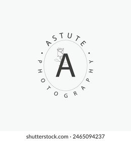 A letter logo with a creative floral concept for company business beauty real estate premium vector