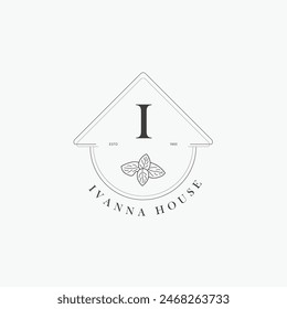Leí el logotipo con un concepto floral creativo para la empresa de Vector inmobiliario de la belleza premium