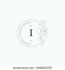 Leí el logotipo con un concepto floral creativo para la empresa de Vector inmobiliario de la belleza premium