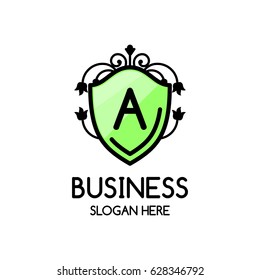 Letter a logo , creative Green symbol floral emblem , Elegant calligraphic ornament line art monogram logo design for photographer , Fashion & wedding photography logo design . vector illustration