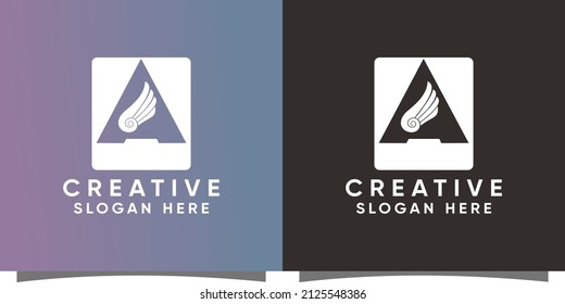 Logo de una carta con el estilo moderno creativo del Vector Premium