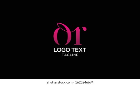 
OR Letter logo curvy design template Vector
