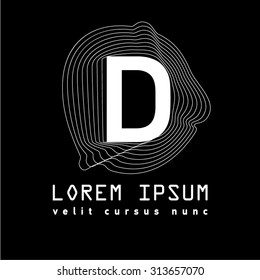 Letter Logo D. Alphabet design element . Geometric ABC concept type as logotype. Typography icon line art. Moden