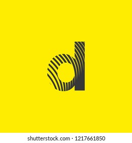 letter logo d lowercase, mutation of lines editable vector