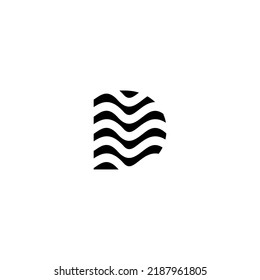 logotipo de letra D negro simple