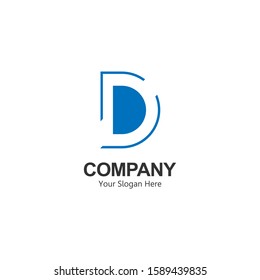letter logo d. with a simple and unique blue texture. brand white background for companies and design needs. modern template.