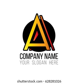 Letter A logo with dark Color shadow, real estate, apartment, condo, house, modern, digital, technology logotype