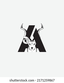 The letter A logo with a deer's head at the bottom of the letter