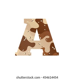 Letter A logo with desert camouflage. Vector design for banner, presentation, web page, card, labels or posters.