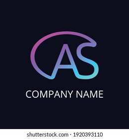 AS letter logo design    .