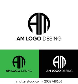 AM letter logo, AM logo design