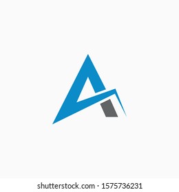 Letter A logo design abstract