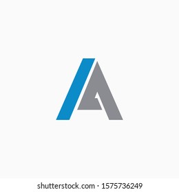 Letter A logo design abstract