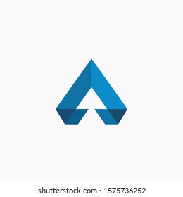 Letter A logo design abstract