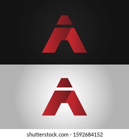 A letter logo design. abstract logo design. red gradient logo design. good for tech or business digital