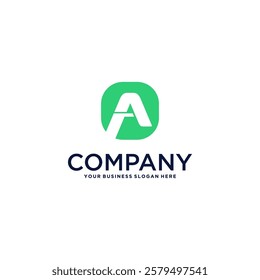 letter a logo design with abstract style
