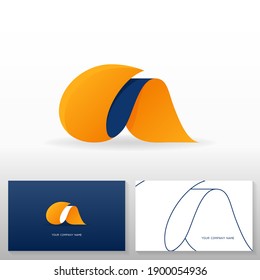 Diseño del logotipo de la letra A - Signo del vector abstracto. Plantillas de tarjetas de visita. Ilustración vectorial de material.