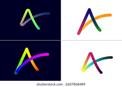 A letter logo design. A letter. Action A letter logo, A letter calligraphic Minimal monogram emblem style vector logo