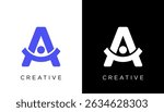 A letter logo design. Action A letter logo vector template