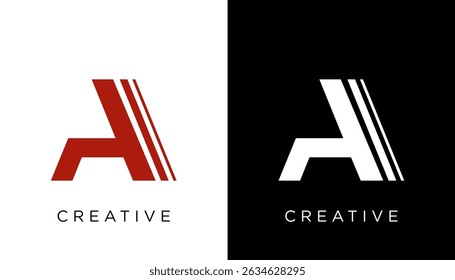 A letter logo design. Action A letter logo vector template