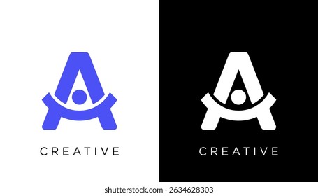 A letter logo design. Action A letter logo vector template
