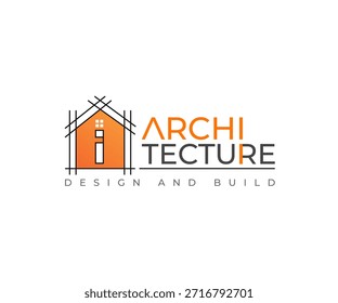 I Letter Diseño de Logo con Construcción Arquitectónica