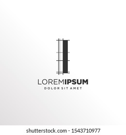 Letter I Logo Design with Architecture Element