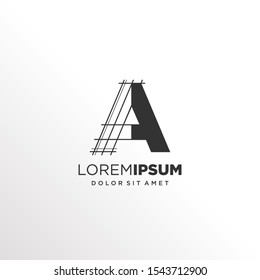 Letter A Logo Design with Architecture Element