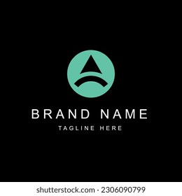Letter A Logo Design. Arrow Letter A. Black and White Logo. Usable for Business Logos. Flat Vector Logo Design Template