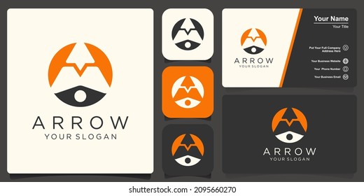 Letter A logo design with arrow symbol