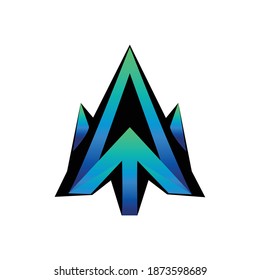 A Letter Logo Design, Atlantis King Arrow Logo Design