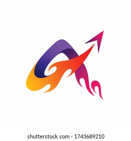 letter a logo design, aviation vector logo