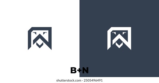 Diseño del logotipo de la letra, B, N diseño del logotipo de la letra, premium, moderno, simple.