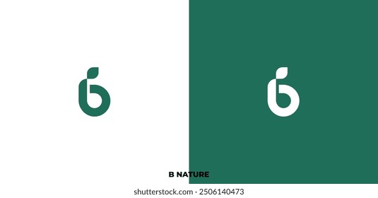 Letter logo design, B, NATURE letter logo design, premium, modern, simple.