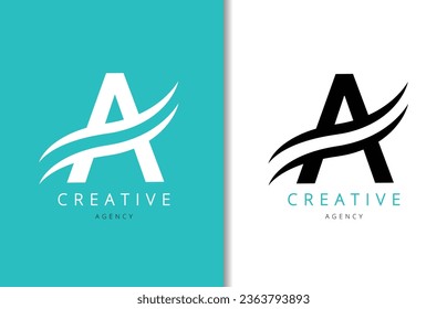 A Letter Logo Design with Background and Creative company logo. Modern Lettering Fashion Design. Vector illustration